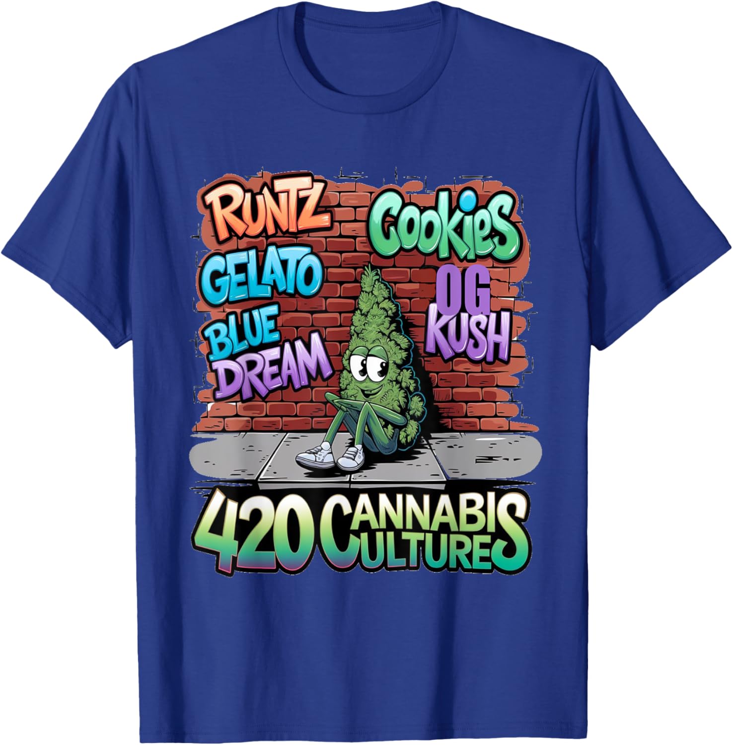 420 Cannabis Bud Nug Stoner Runtz Gelato Cookies Weed Strain T-Shirt - T-Shirt | Royal