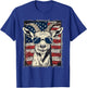 Cool Goat with Sunglasses and USA Flag T-Shirt - T-Shirt | Royal