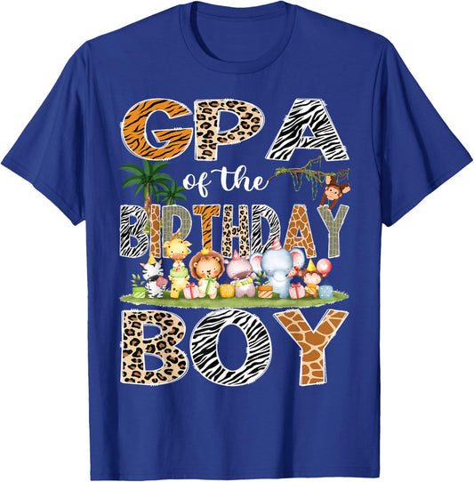 GPA Of The Birthday Boy Safari Jungle Animals Lover T-Shirt - T-Shirt | Royal