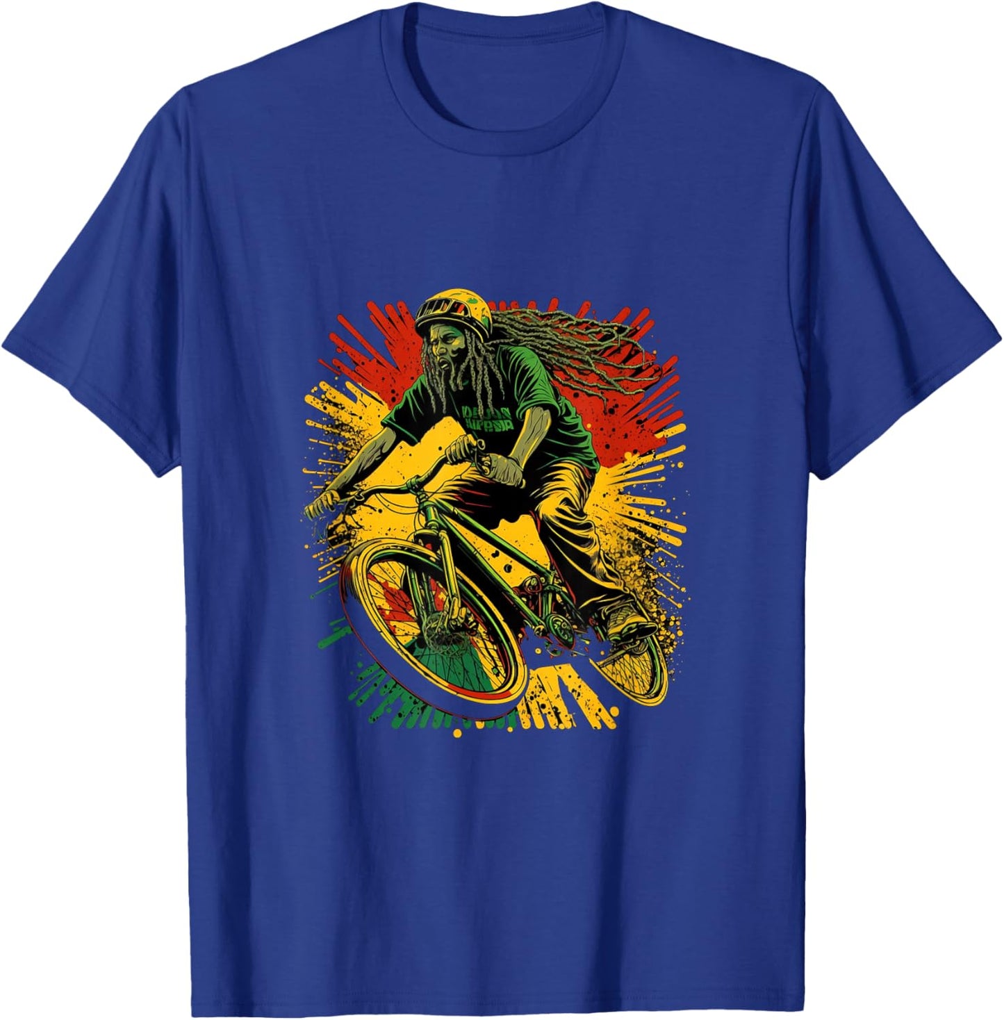 Cycling BMX Bike Rasta Cyclist Biking T-Shirt - T-Shirt | Royal