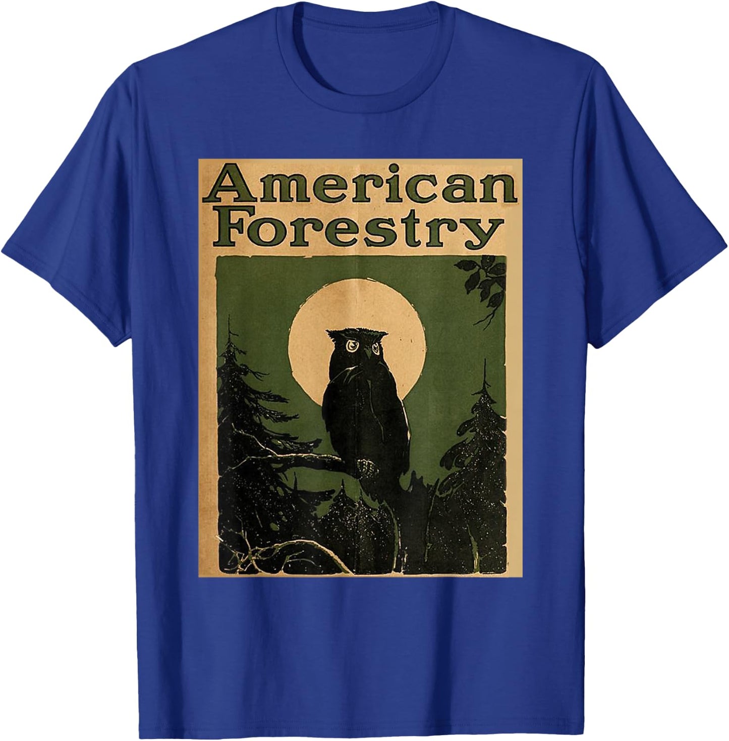 American Forestry Forest Great Owl America Parks T-Shirt - T-Shirt | Royal