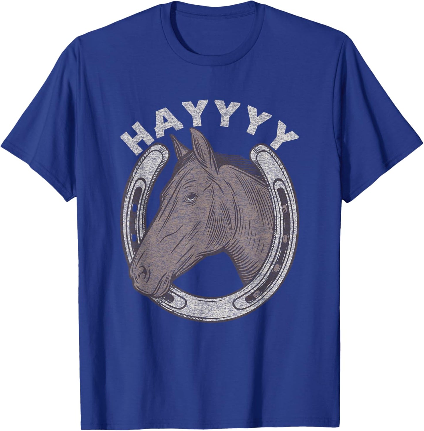 Funny Horse Hay Saying | Equestrian Lover Vintage Graphic T-Shirt - T-Shirt | Royal