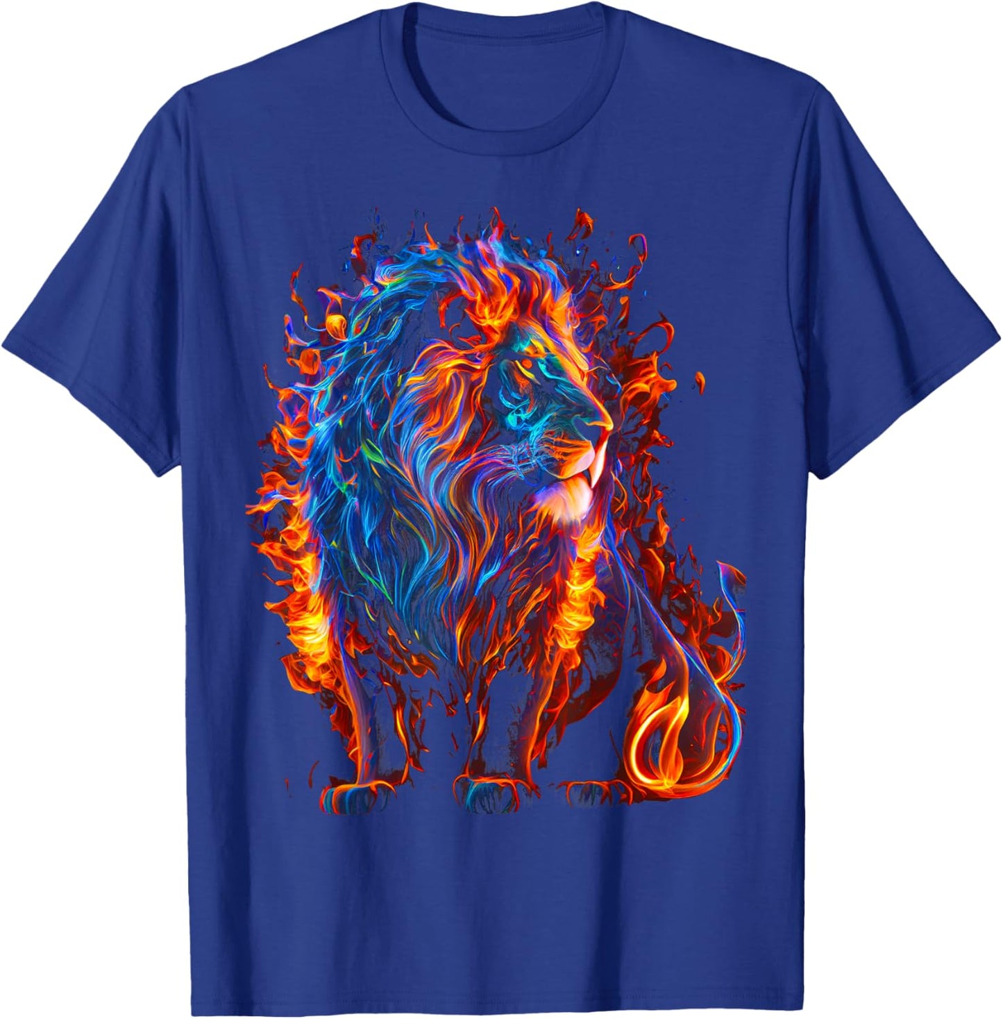Fire of God, lion Animal roaring lion workout positive T-Shirt - T-Shirt | Royal