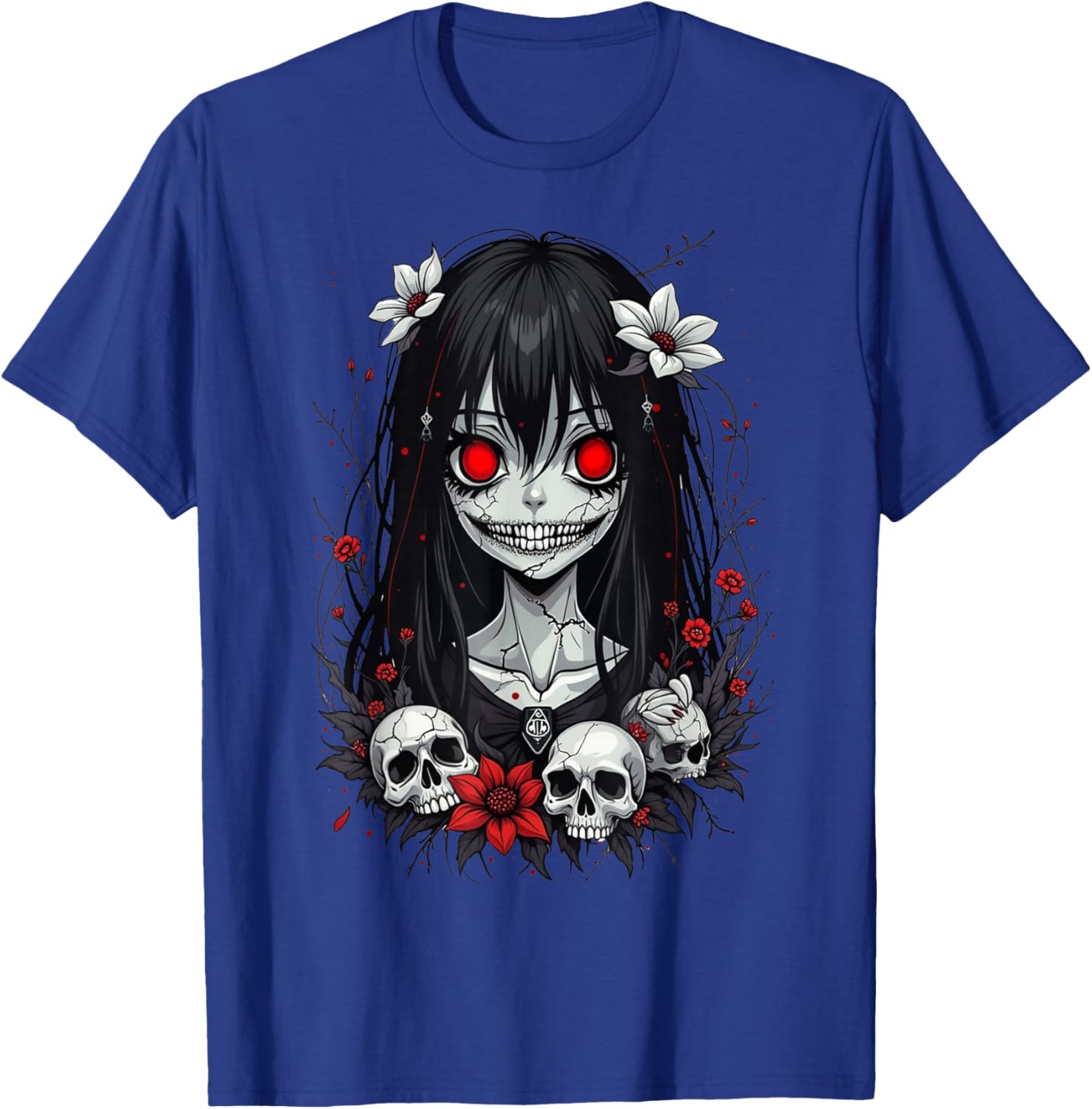 Scary Kawaii Goth Girl | Horror Anime Aesthetics T-Shirt - T-Shirt | Royal