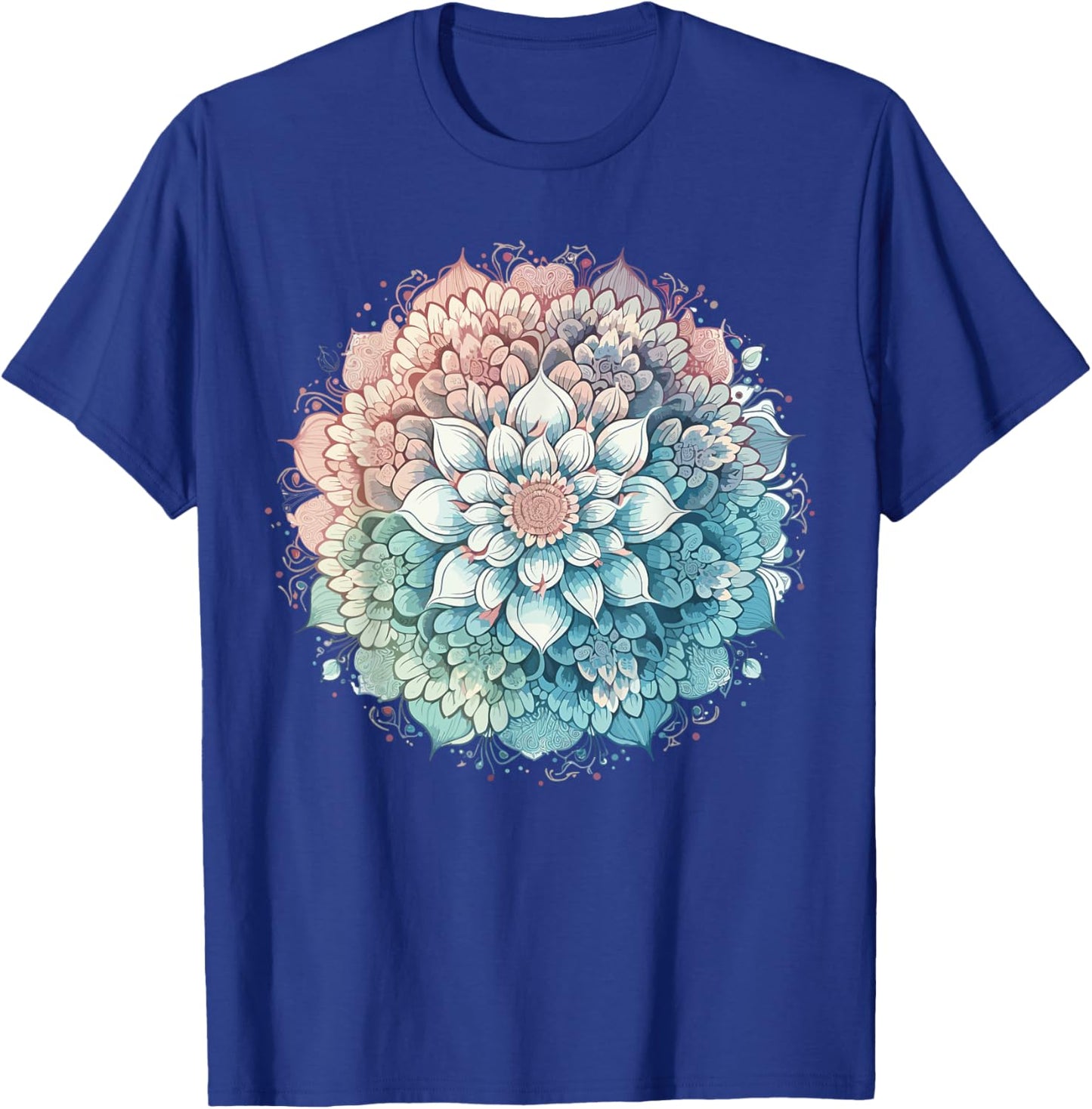 Cute flower Mandala Sacred Fractal Geometry Art Good Vibe T-Shirt - T-Shirt | Royal
