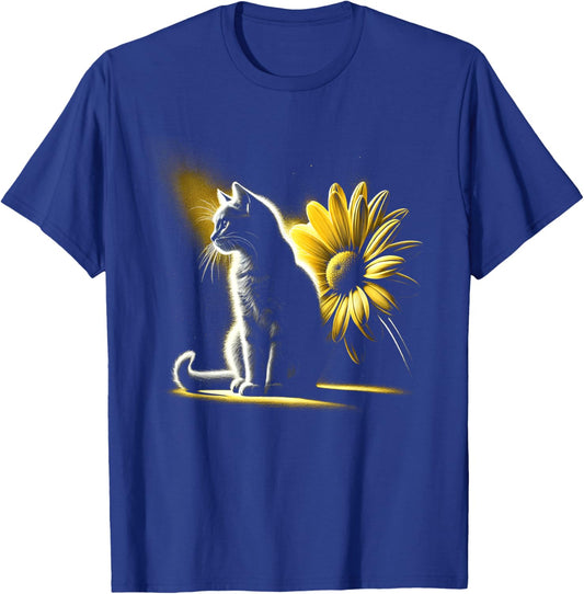 Meo Cat Flowers Artwork Women Kids T-Shirt - T-Shirt | Royal