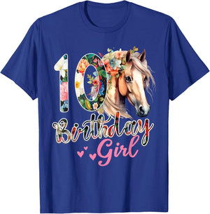 10th Birthday Horse 10 Years Old Birthday Girl T-Shirt - T-Shirt | Royal