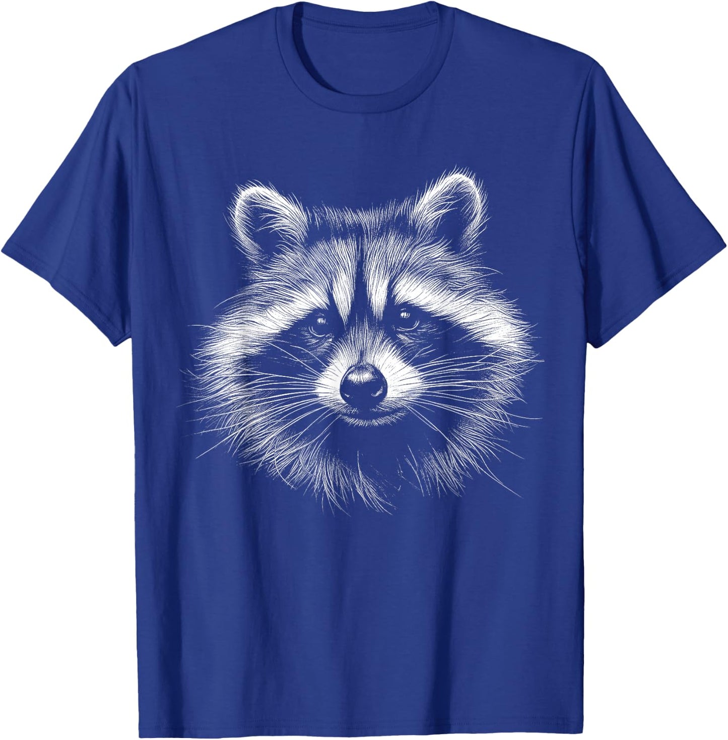 Adults Raccoon Lover Art Design , Black, Small, Short Sleeve, Classic Fit, Polyester 100% T-Shirt - T-Shirt | Royal