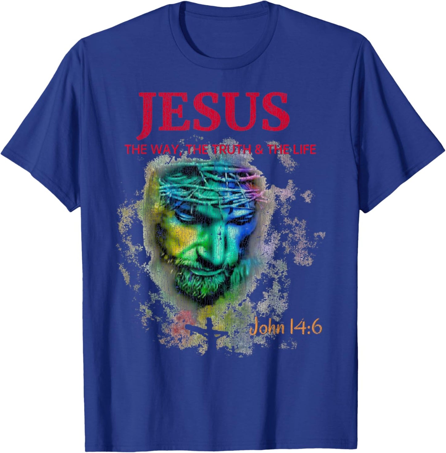 Vintage Image of Jesus Christ The Way The Truth And The Life T-Shirt - T-Shirt | Royal