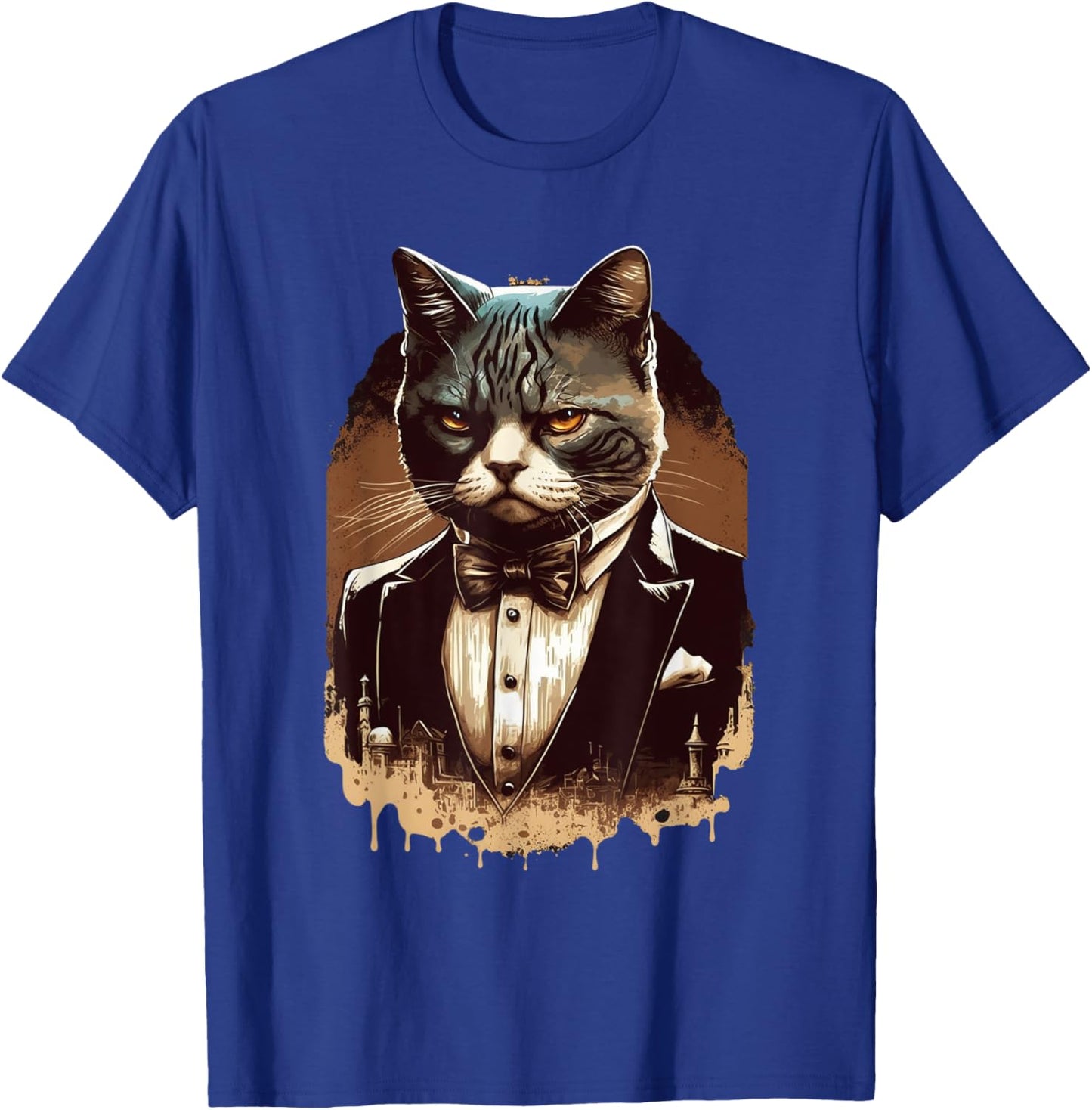 Funny Mafia Cat Feline Gangster Cat Lovers Men Women T-Shirt - T-Shirt | Royal