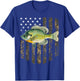 Camo American Flag Bluegill Fishing 4th Of July T-Shirt - T-Shirt | Royal