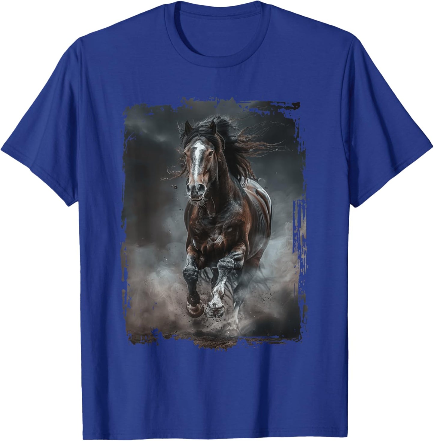 Horse Design Adults Kids Black Animal Print Clydesdale Horse T-Shirt - T-Shirt | Royal