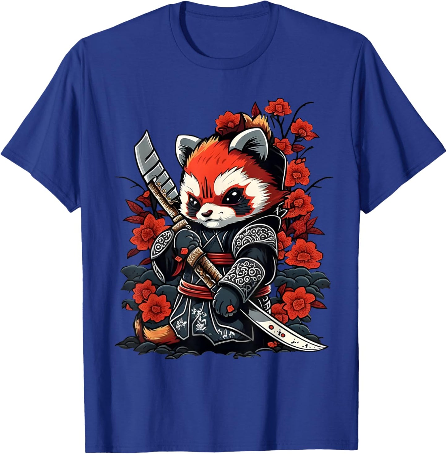 Funny Cute Samurai Kawaii Red Panda Ninja T-Shirt - T-Shirt | Royal
