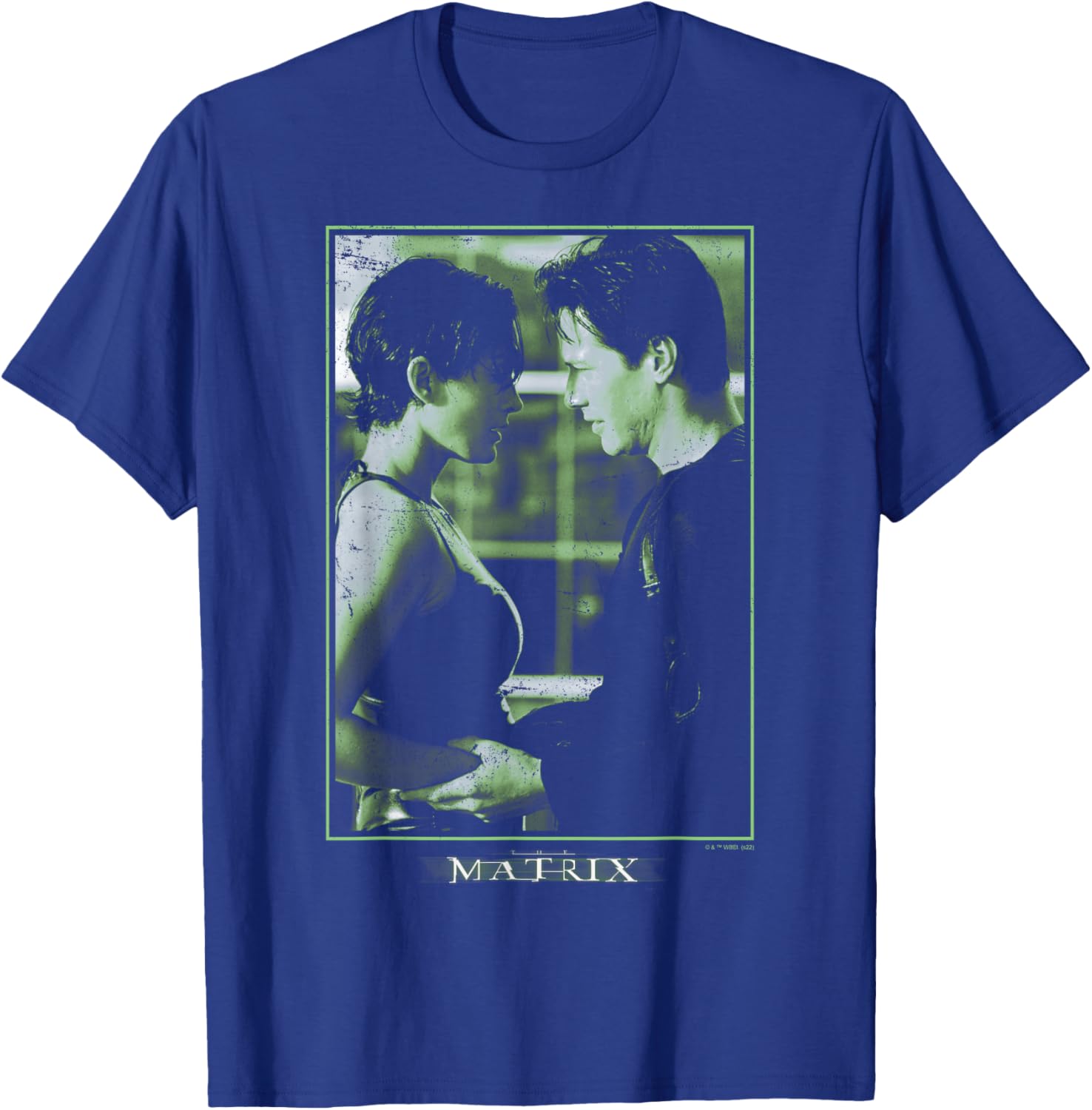 The Matrix Neo and Trinity Portrait Centered T-Shirt - T-Shirt | Royal
