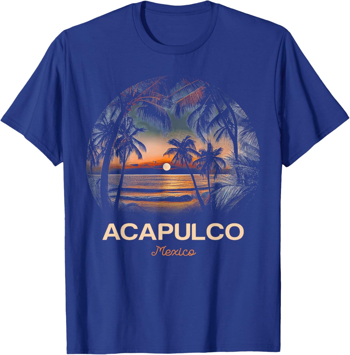 Vacation Souvenir Palm Tree Acapulco T-Shirt - T-Shirt | Royal