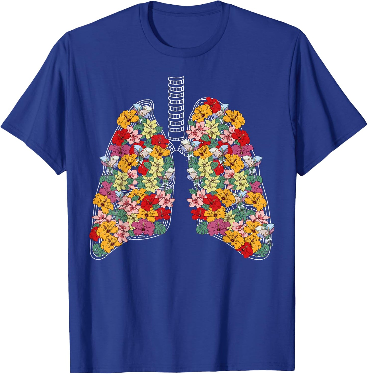 Anatomical Lungs Flowers Medical Science Anatomy Themed T-Shirt - T-Shirt | Royal