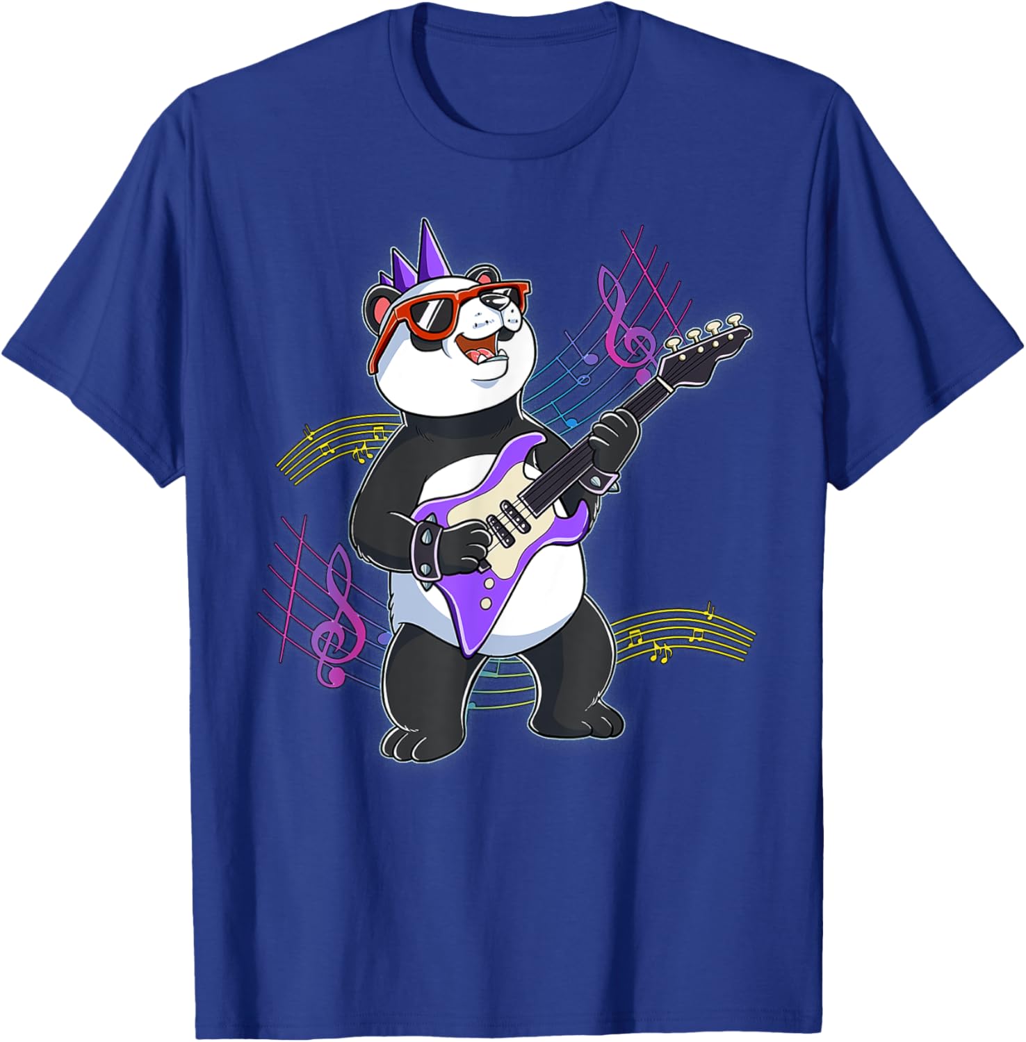 Panda Guitar Rockstar T-Shirt - T-Shirt | Royal