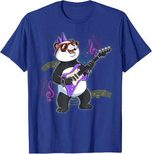 Panda Guitar Rockstar T-Shirt - T-Shirt | Royal