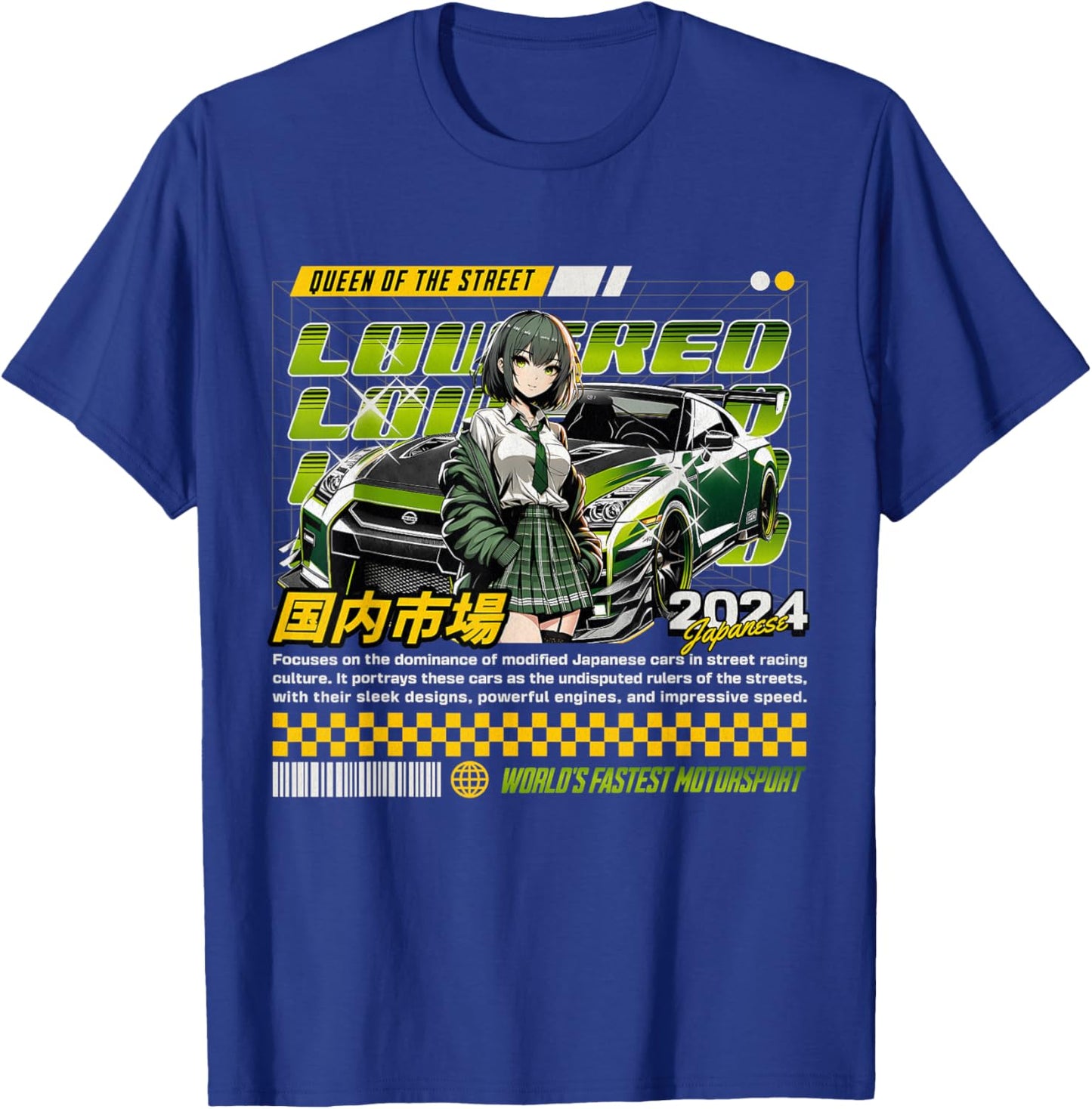 JDM Tokyo Japan Drift Race Car Tuning Retro Vintage Graphic T-Shirt - T-Shirt | Royal