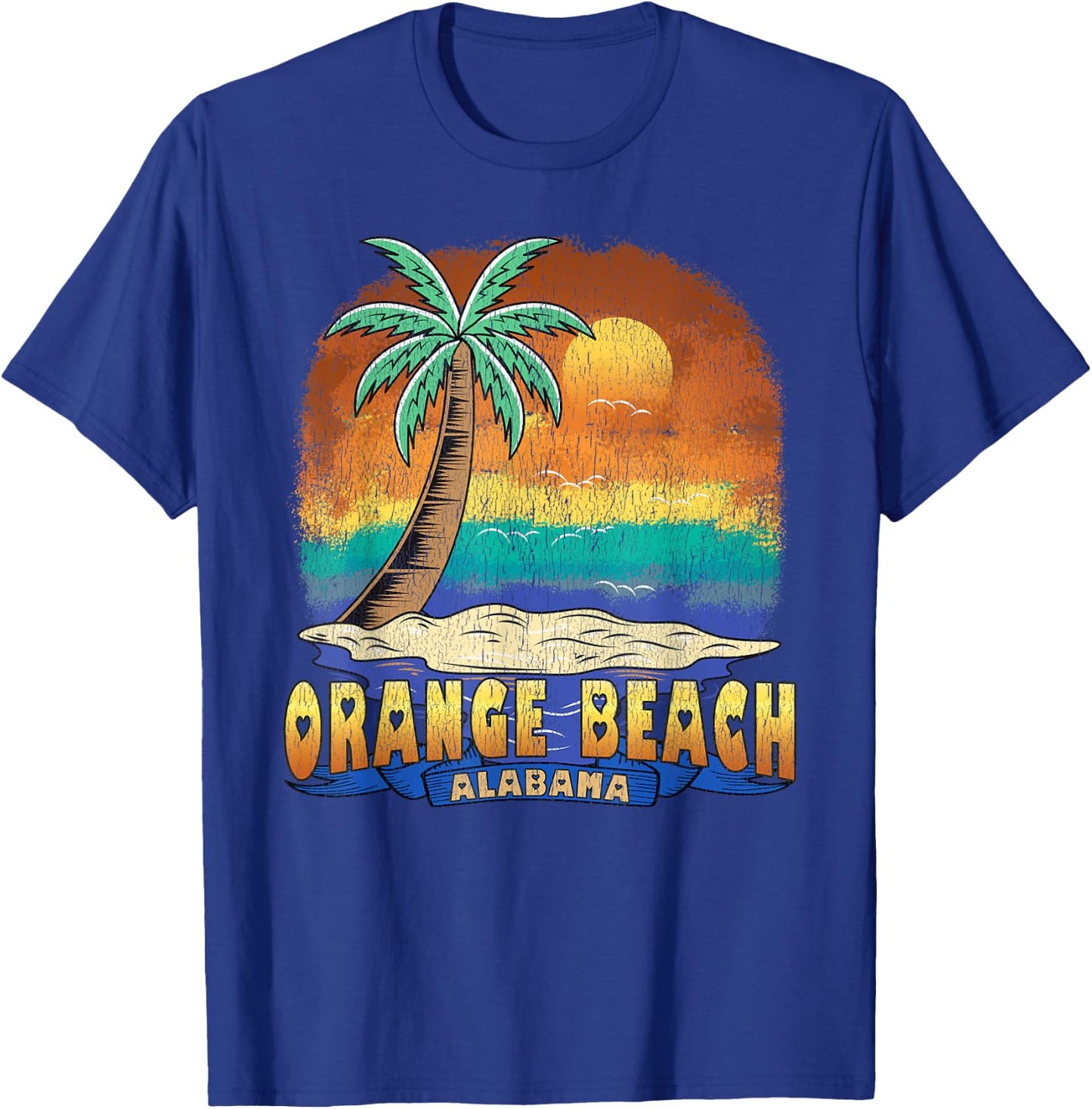 ORANGE BEACH ALABAMA | Vintage Distressed Souvenir T-Shirt - T-Shirt | Royal