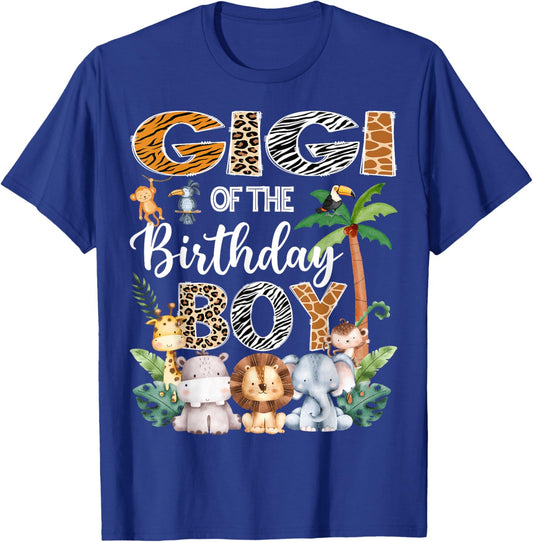 Gigi Of The Birthday Boy Safari Jungle Bday Party T-Shirt - T-Shirt | Royal