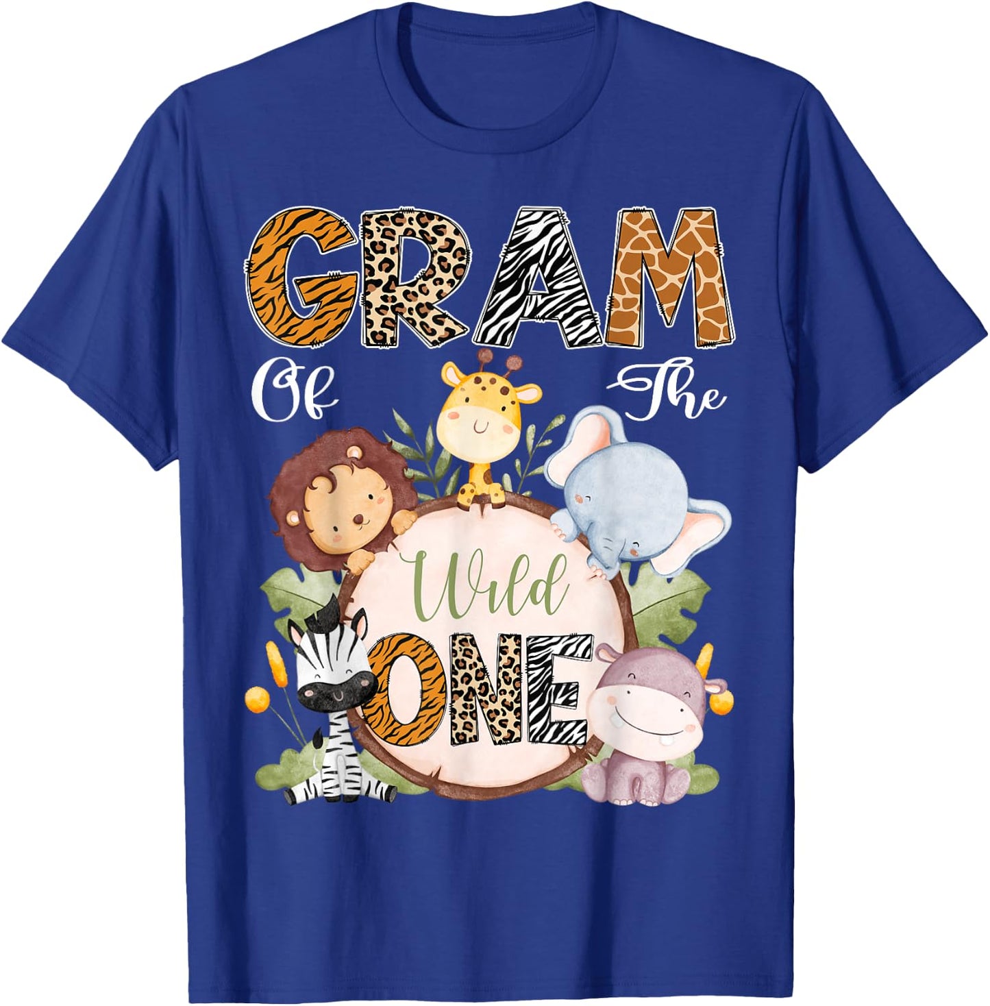 Gram Of The Wild One 1St Birthday Safari Woodland T-Shirt - T-Shirt | Royal