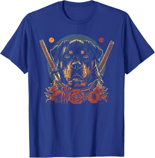 Rottweiler Dad Cute Japanese Anime Stuff Samurai Dog Ninja Women Kids T-Shirt - T-Shirt | Royal