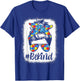 Be Kind Autism Awareness Girl Women Messy Bun Hair Gifts T-Shirt - T-Shirt | Royal