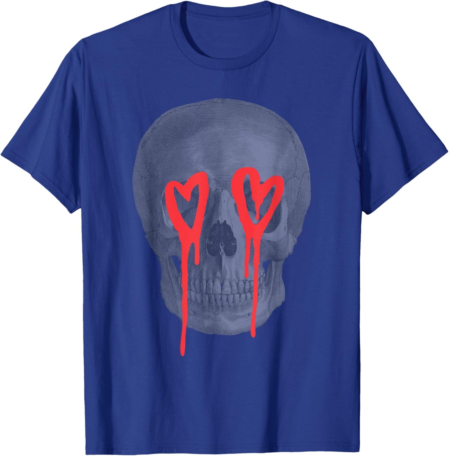 Graffiti Heart Skull Edgy Cool Valentine's Day Graphic T-Shirt - T-Shirt | Royal
