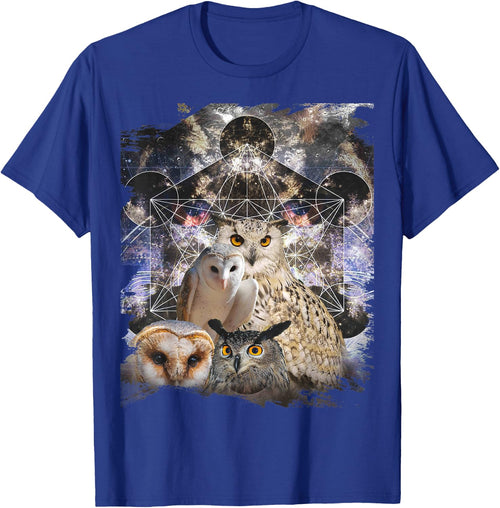 Trippy Owl Psychedelic Chakra Owls Life Flower Mandala Rave