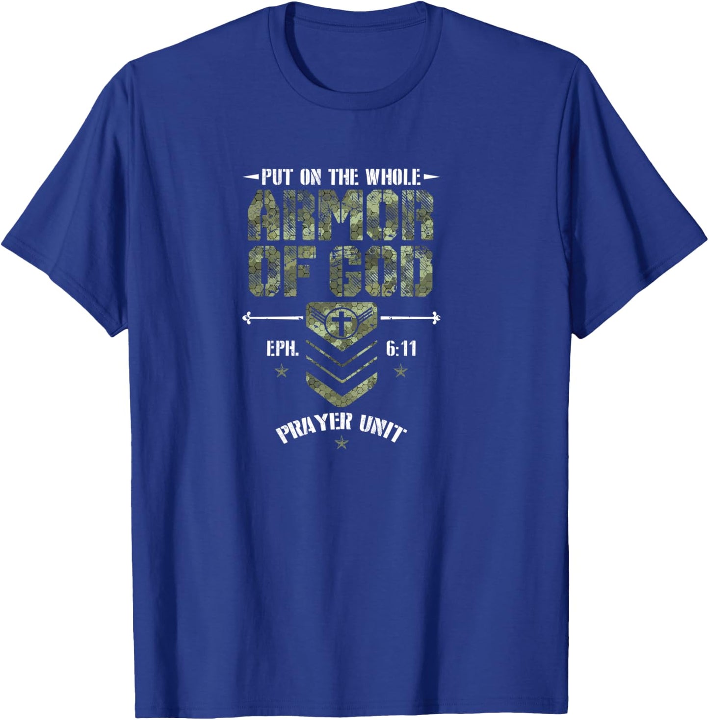 Camo Armor Of God Christians Religious Camouflage T-Shirt - T-Shirt | Royal