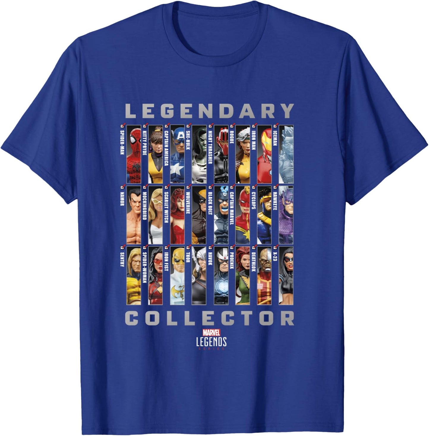 Marvel Legends Series Legendary Collector Checklist T-Shirt - T-Shirt | Royal