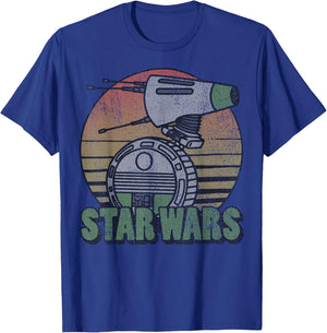 Star Wars The Rise of Skywalker D-0 Distressed Retro T-Shirt - T-Shirt | Royal