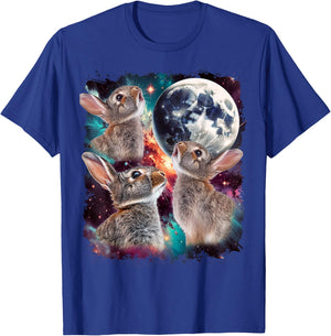 3 Bunny Moon | 3 Rabbits Moon Funny Weird Cursed Meme T-Shirt - T-Shirt | Royal