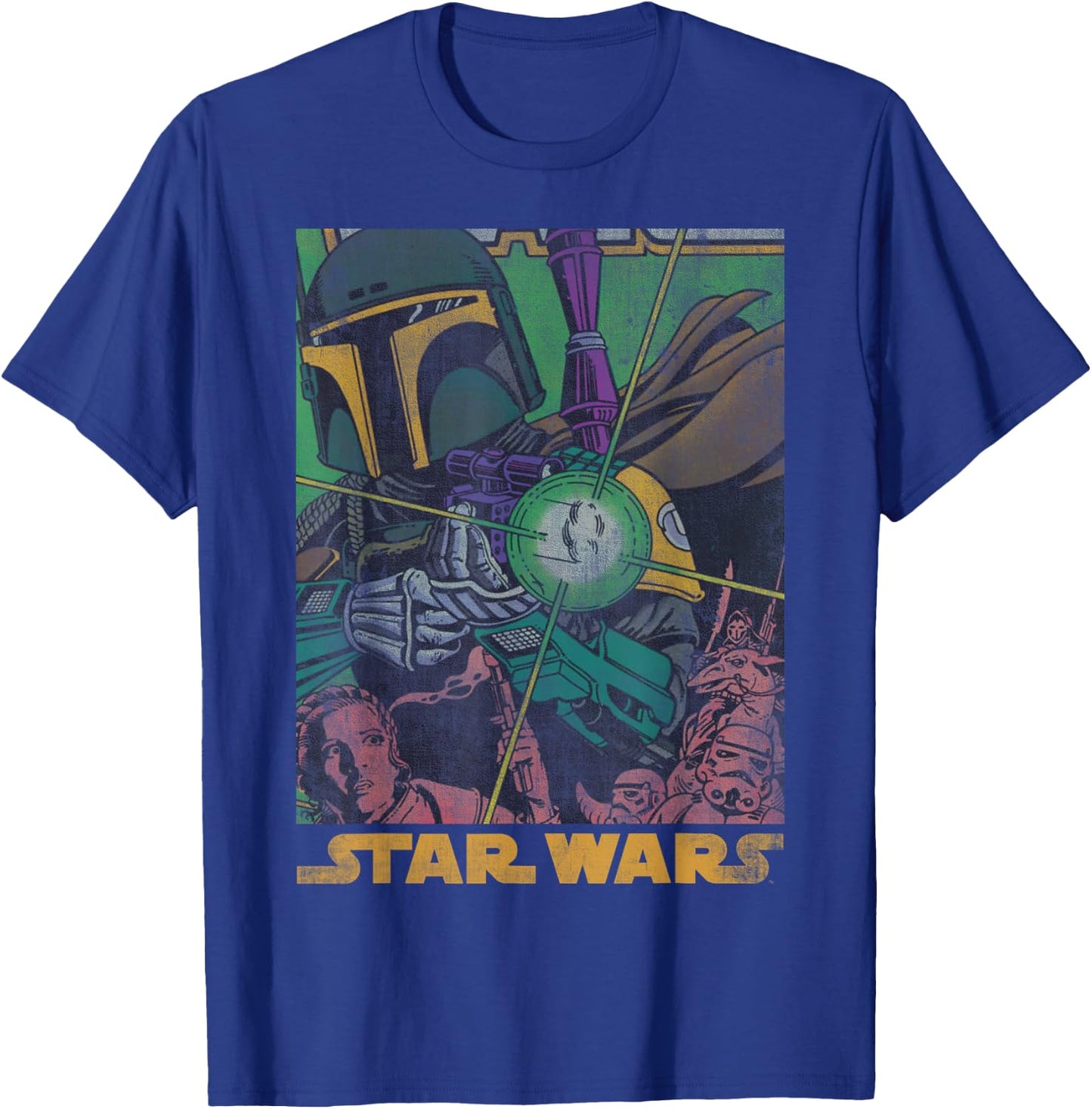 Star Wars Boba Fett Vintage Comic Book T-Shirt - T-Shirt | Royal