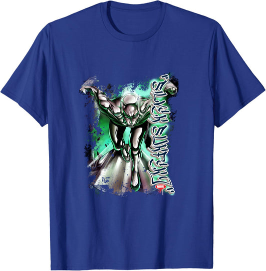 Marvel Comics Retro Classic Silver Surfer Neon Blast Poster T-Shirt - T-Shirt | Royal