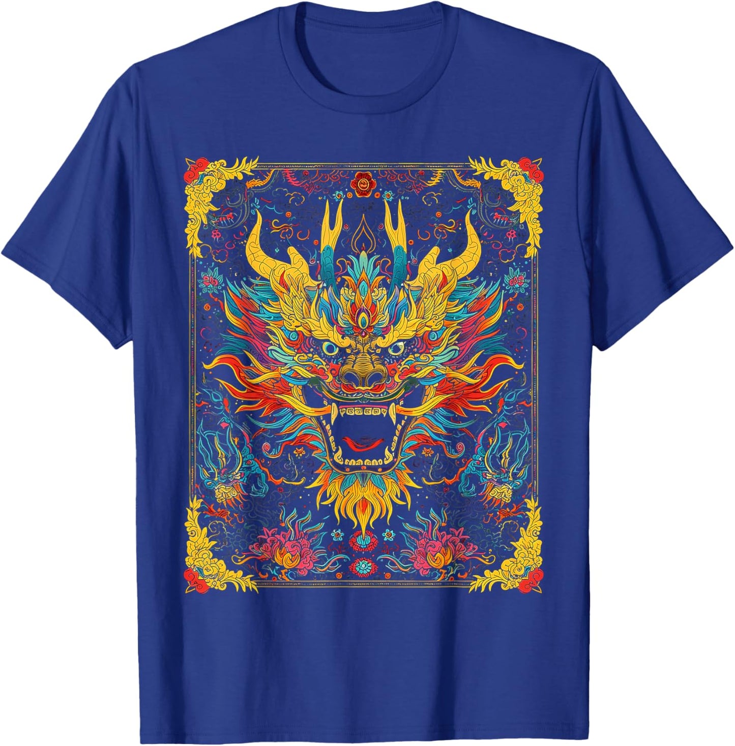 Dragon Artwork Colorful Animal Abstract Art Dragon T-Shirt - T-Shirt | Royal