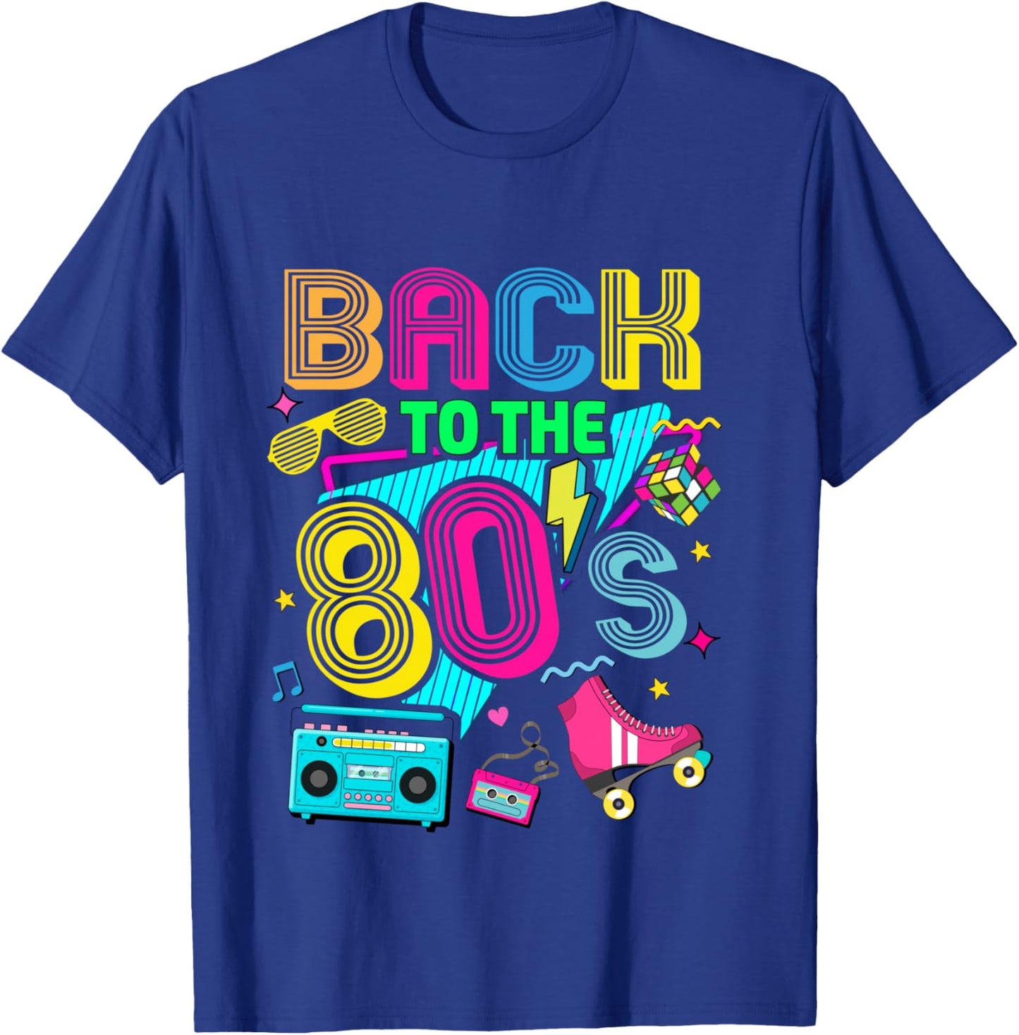 Back to 80's 1980s Retro Vintage Eighties Costume Party T-Shirt - T-Shirt | Royal