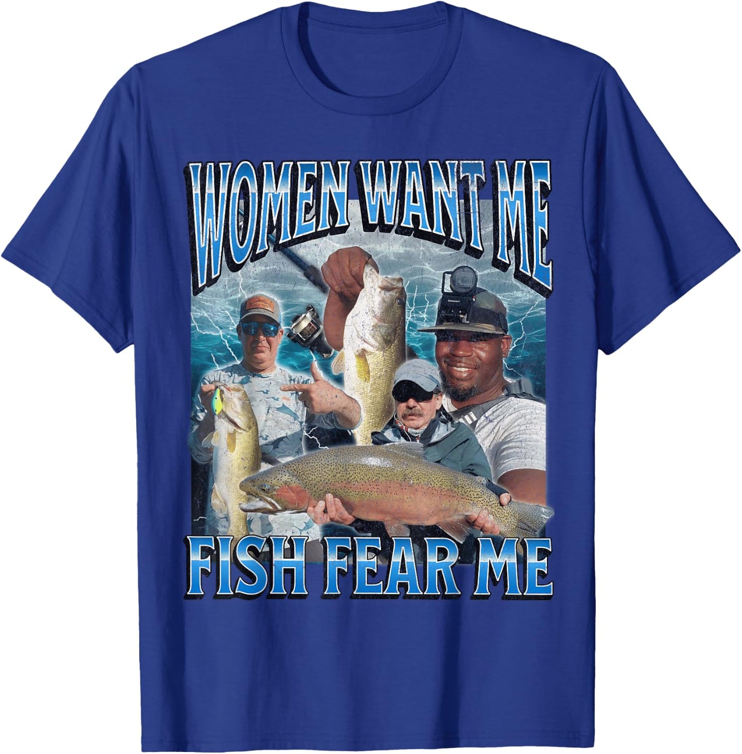 MildlyPerturbed Women's Fishing - Black, Small - Short Sleeve, Classic Fit - Funny Retro Graphic - Adults, Fishing Enthusiasts, Gift Shoppers T-Shirt - T-Shirt | Royal
