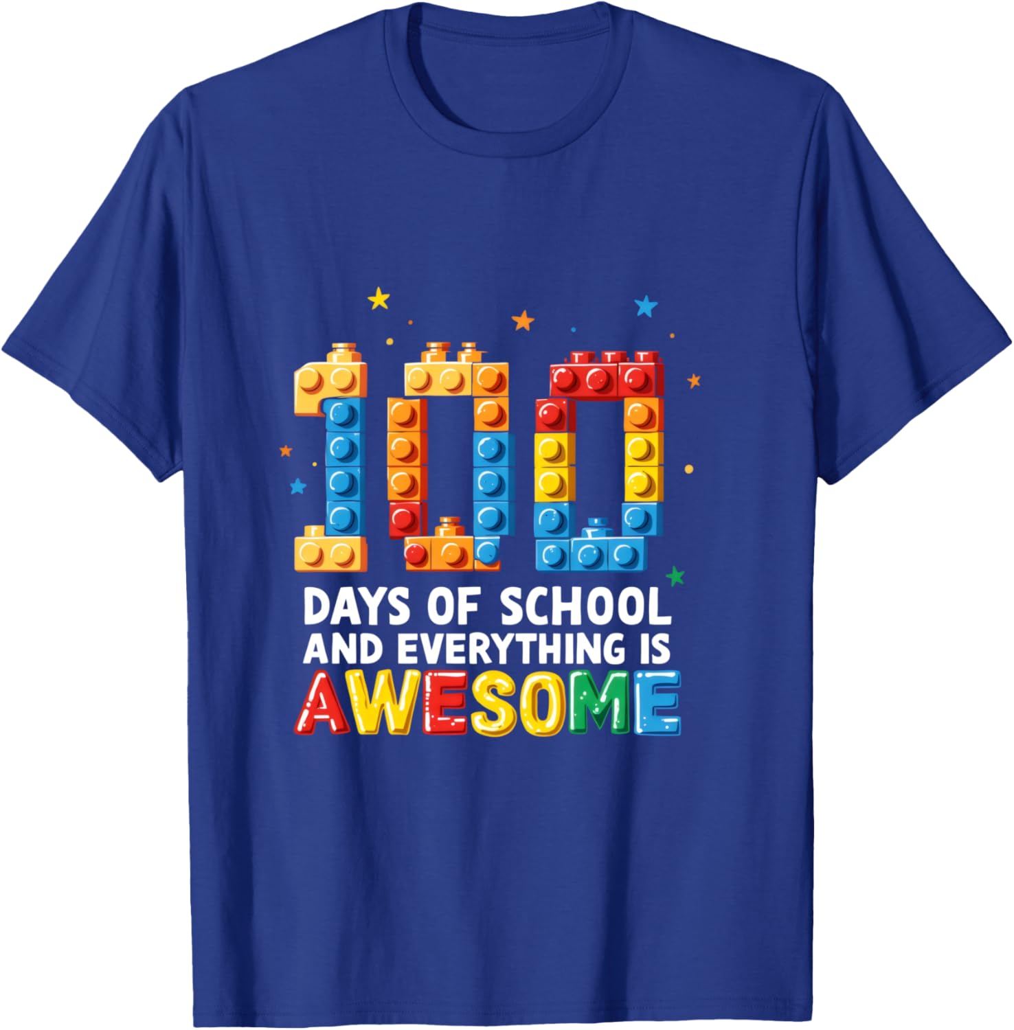 100th Day Of School Childrens Funny T-Shirt - T-Shirt | Royal
