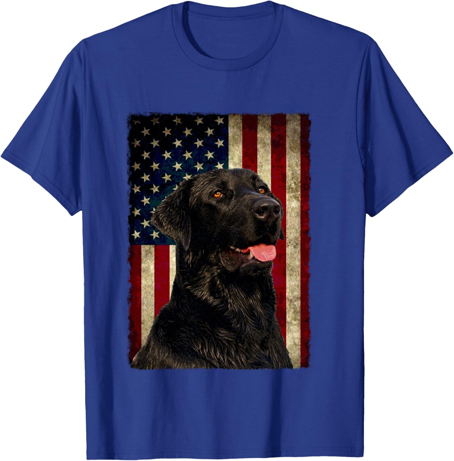 Black Labrador Lab Shirt Gift USA Flag Lab Owner T-Shirt - T-Shirt | Royal
