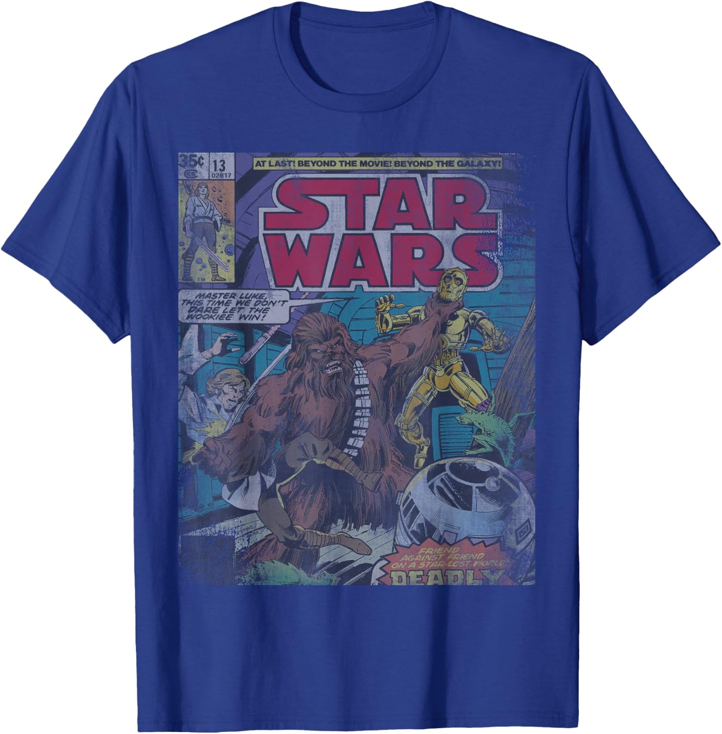 Star Wars Chewbacca Wookiee Win Retro Comic Cover T-Shirt - T-Shirt | Royal