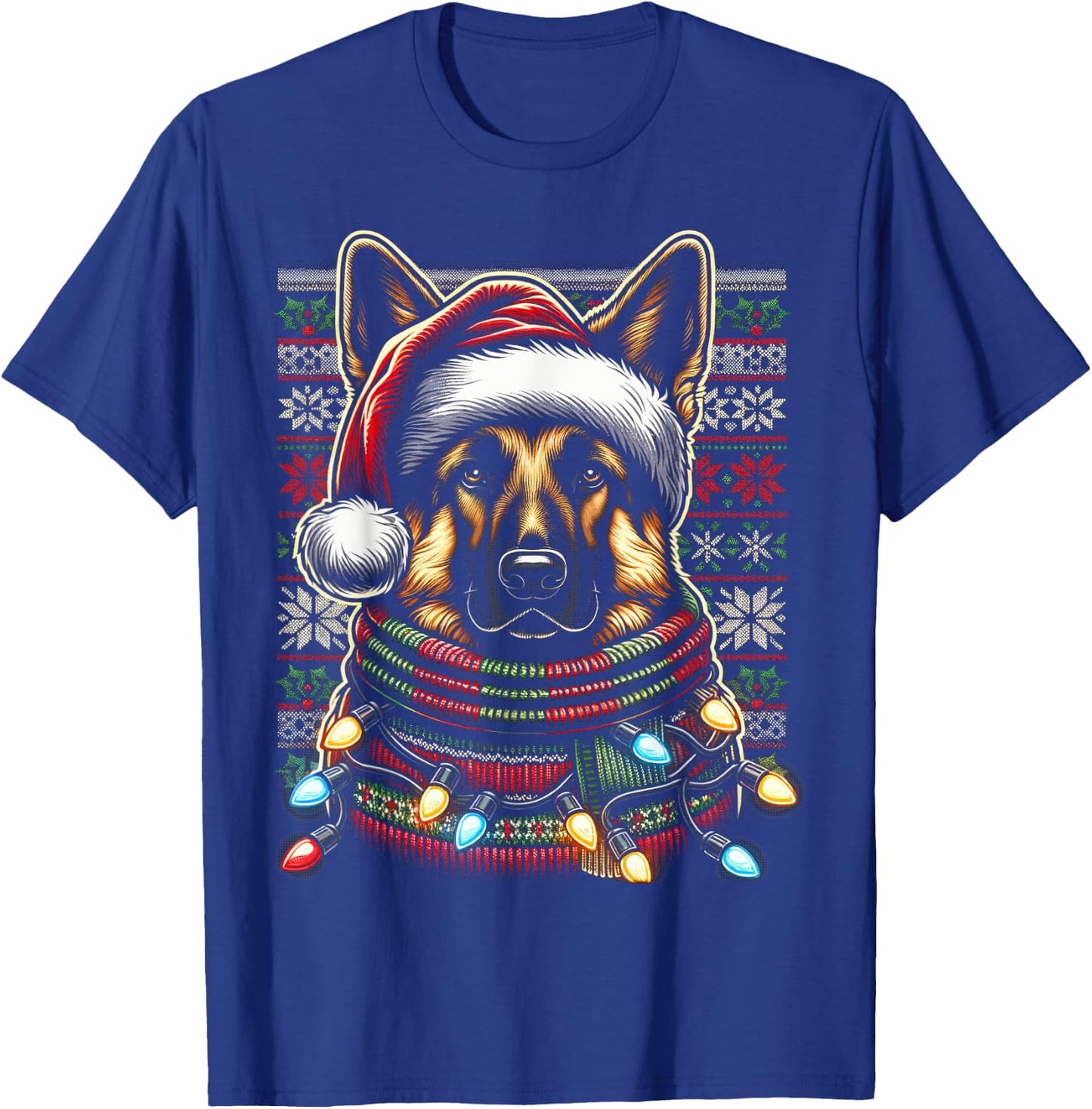 Christmas German Shepherd Xmas Shepherd Mom Dog Lover T-Shirt - T-Shirt | Royal