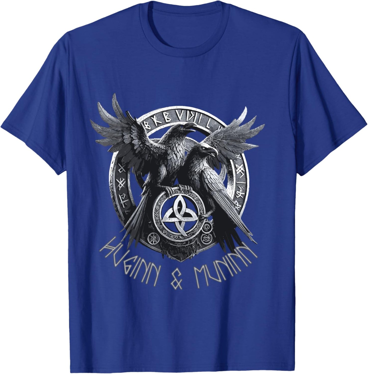 Odin Ravens Huginn & Muninn Vegvisir Vikings Myth , Black, S T-Shirt - T-Shirt | Royal