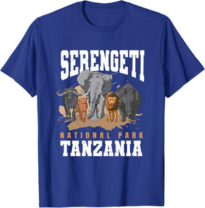 Serengeti National Park Tanzania Safari Animals Big 5 Africa T-Shirt - T-Shirt | Royal
