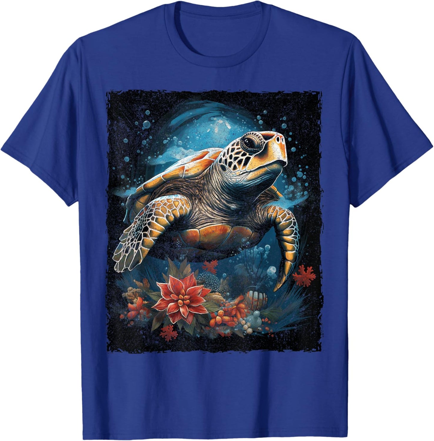 Sea Turtle Christmas T-Shirt - T-Shirt | Royal