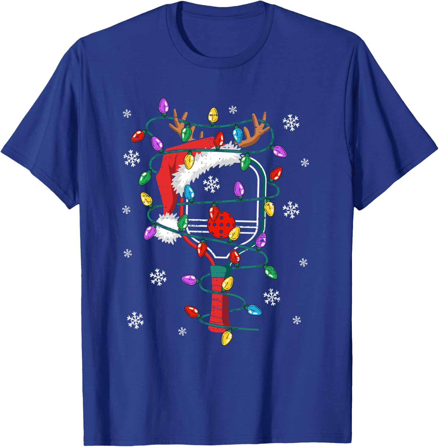 Christmas Pickleball Xmas Santa Sports Hat Kids T-Shirt - T-Shirt | Royal