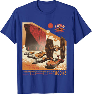 Star Wars Jawa Auto Parts Tatooine Deals Funny Ad Parody T-Shirt - T-Shirt | Royal
