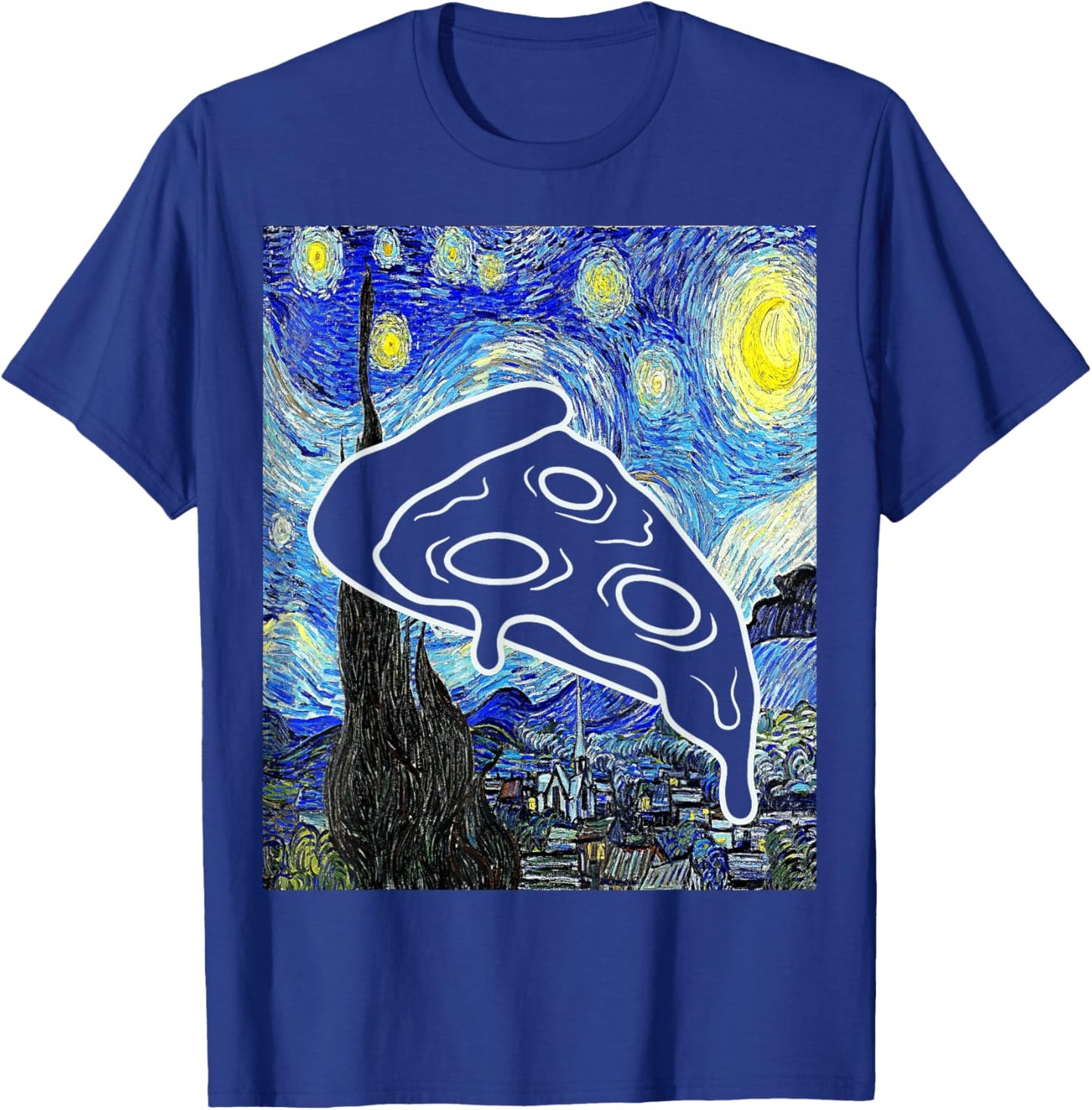 Pizza Starry Night Pizza Lover Italian Food Painting Foodie T-Shirt - T-Shirt | Royal