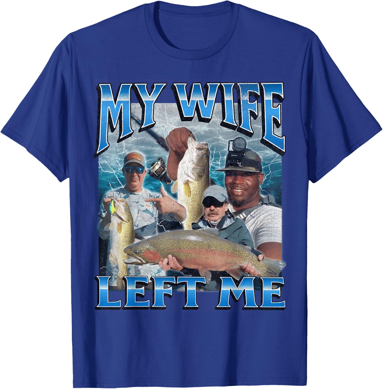 MildlyPerturbed -Adults & Kids Fishing Graphic - Black, Small T-Shirt - T-Shirt | Royal